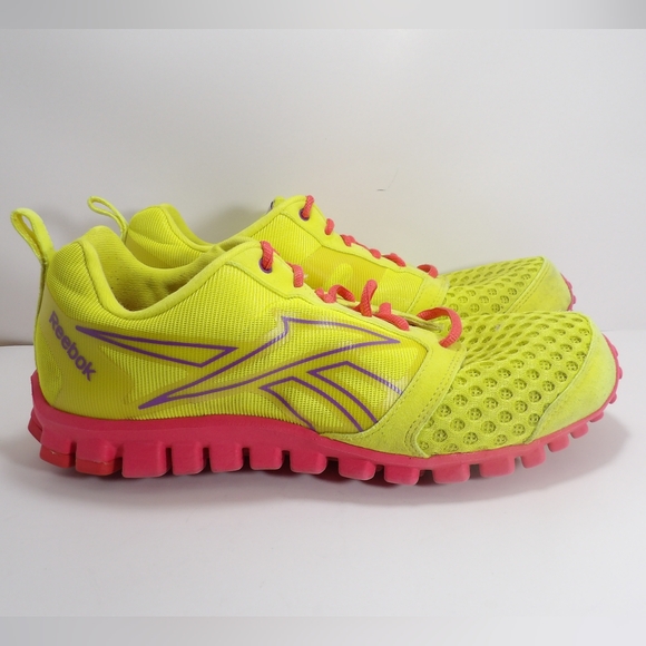 REEBOK RealFlex Women's Neon Yellow & Pink sz. 9 - Picture 2 of 6